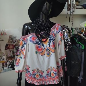 Paisley White Blouse
